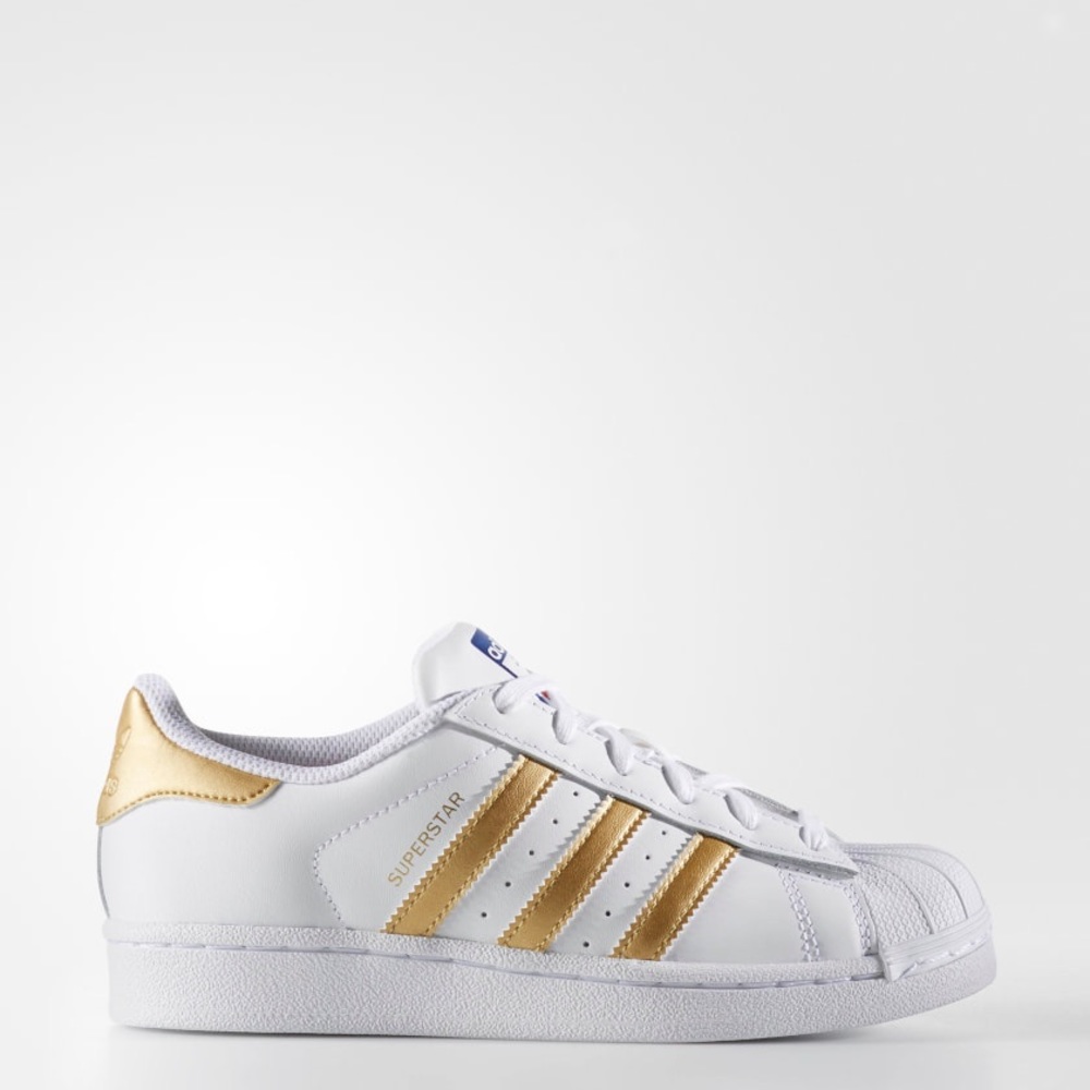 New Adidas Superstar Gold/White Sneaker Size 6
